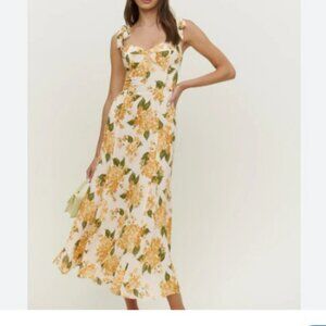Reformation Nadira Midi Dress in Fara Hydrangea Floral Print - Size 2